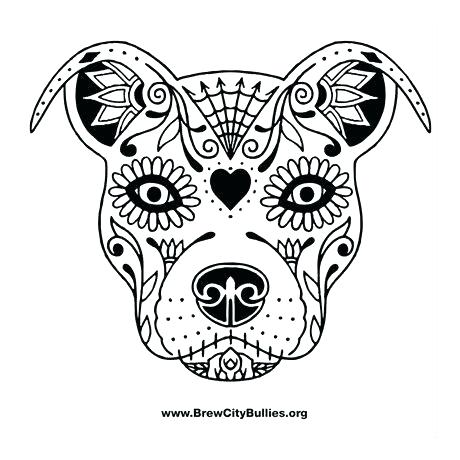 460x460 Pitbull Coloring Pages Coloring Pages Sugar Skull Pit Bull