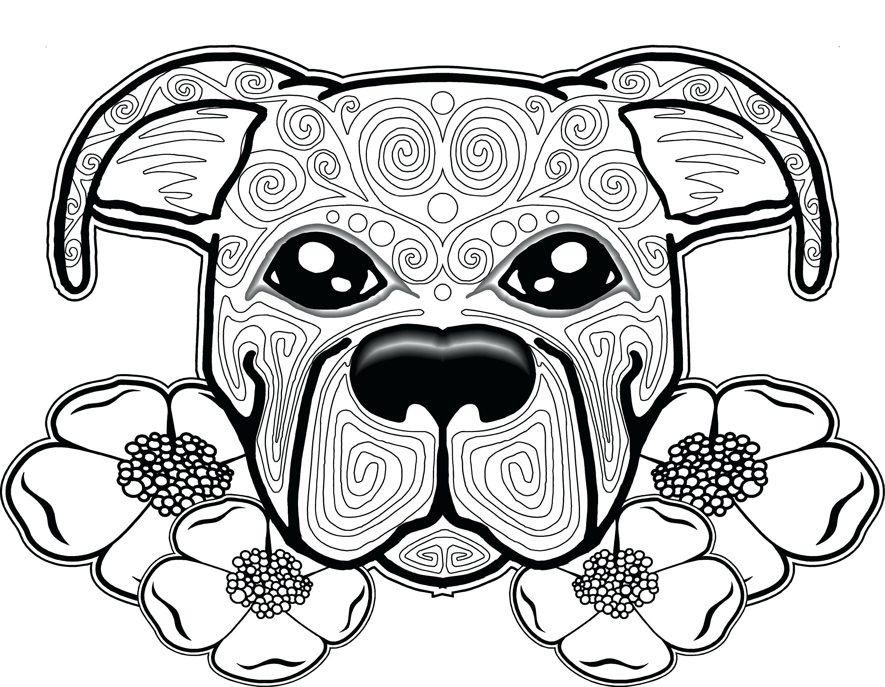 3032x2356 Coloring Pages ~ Pitbull Coloring Pages Drawn Pit Bull Page 5