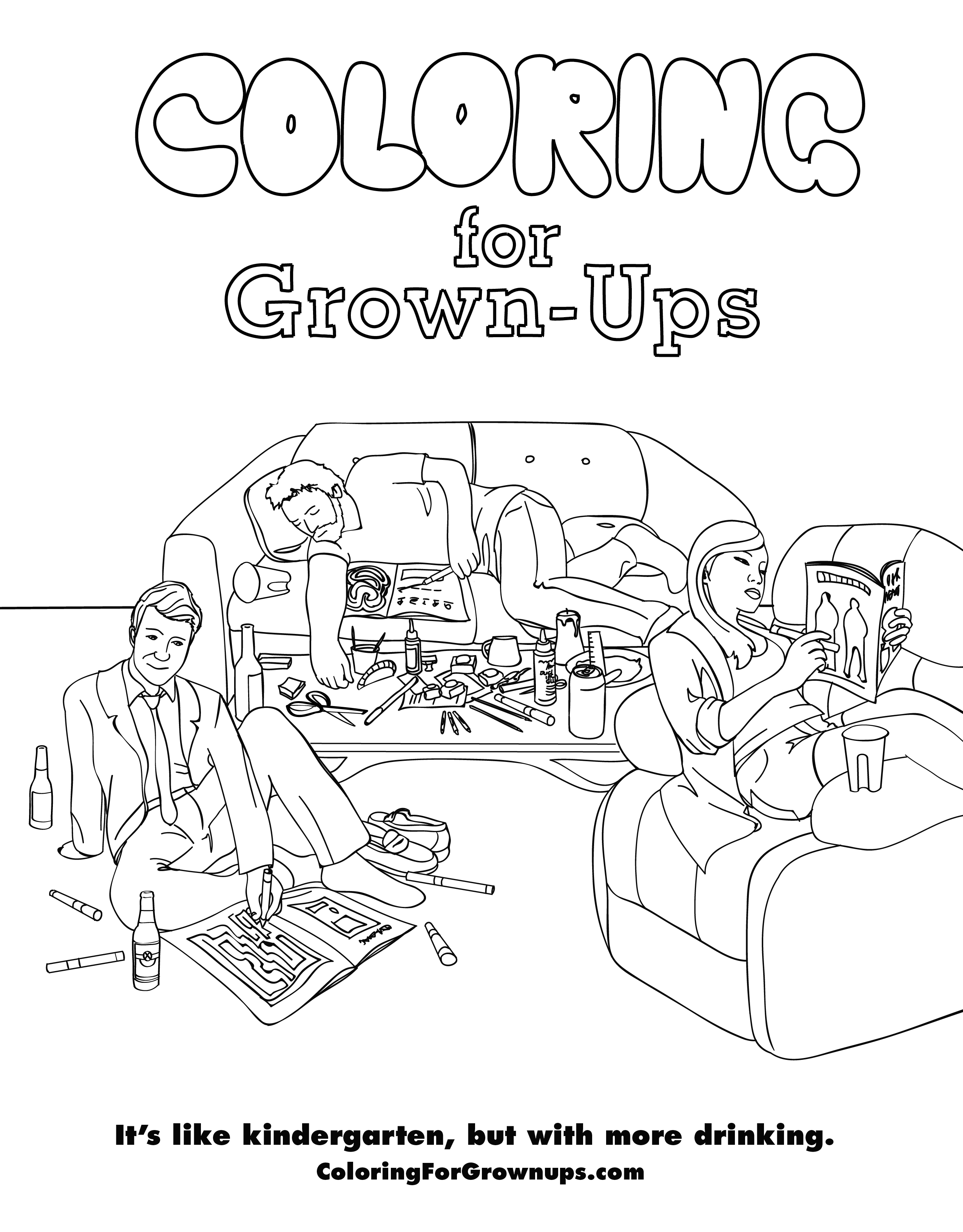 2550x3263 Finally! A Coloring Book You Can Relate To!