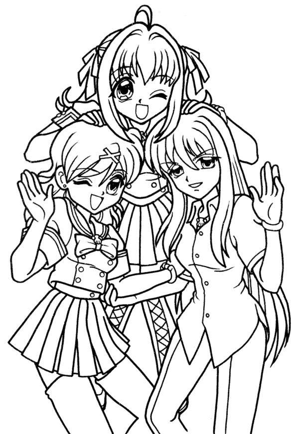 600x869 Best Friends Anime Coloring Pages Gallery