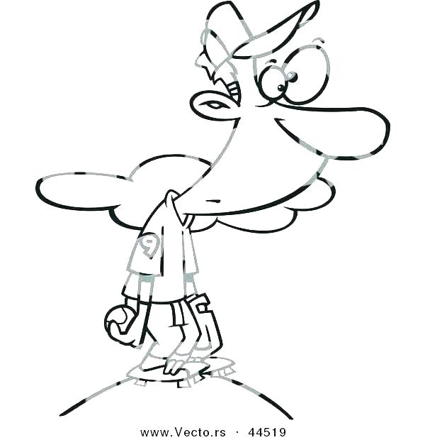 600x620 Baseball Player Coloring Page