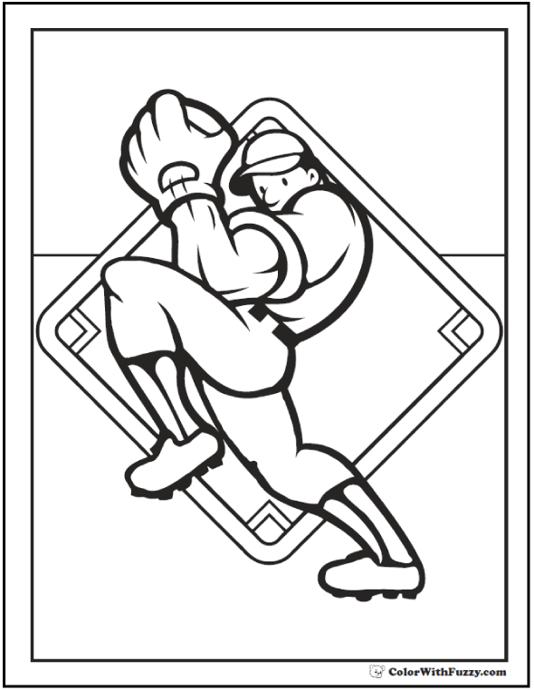 590x762 Baseball Coloring Pages Customize And Print Pdf