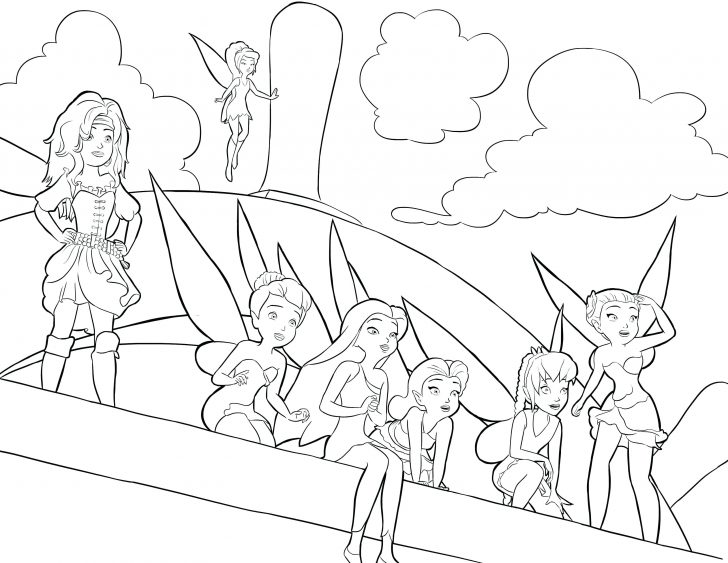 728x563 Pixie Hollow Fairies Coloring Page Pages Pretentious Design Ideas