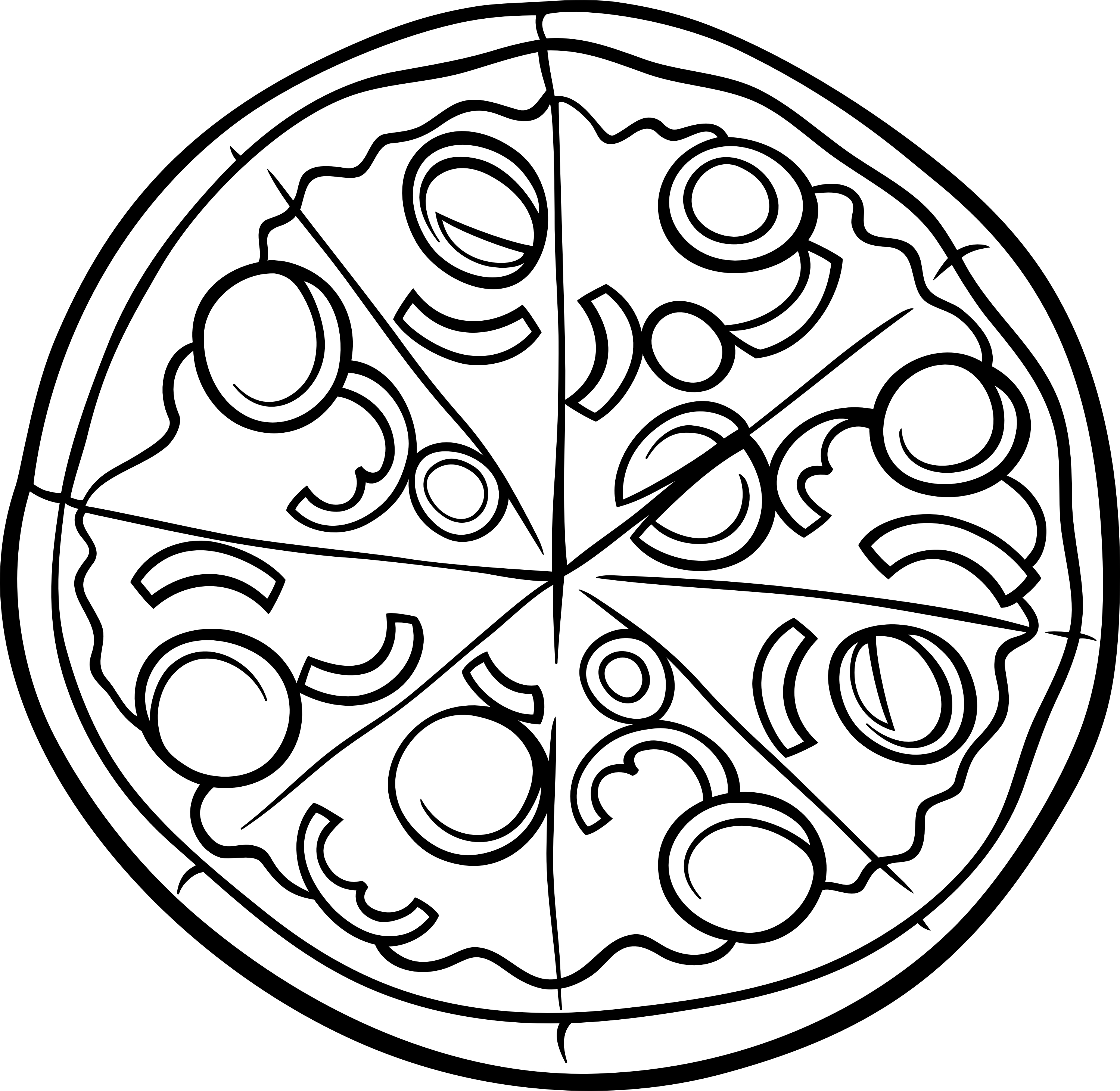 3000x2922 Top 80 Pizza Coloring Pages