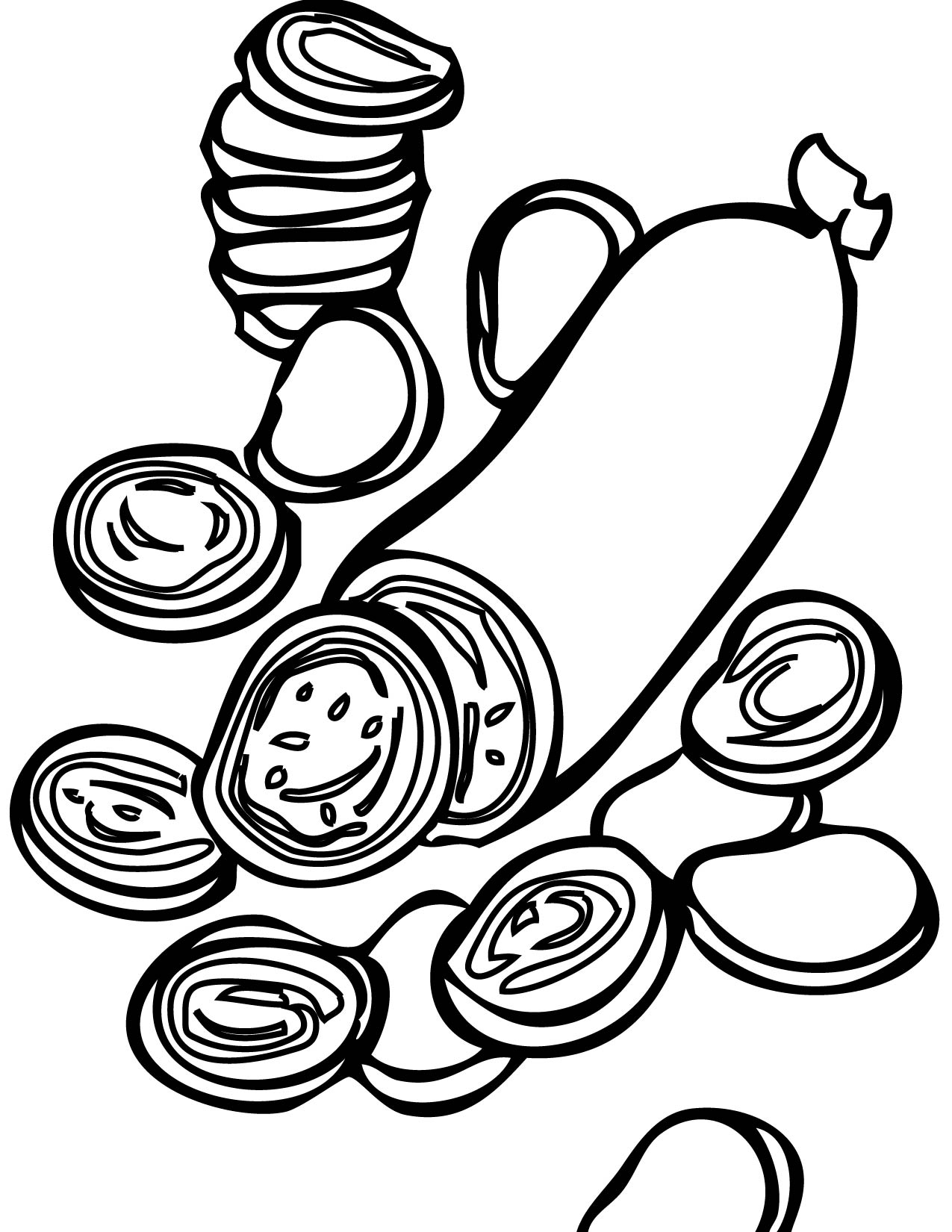1275x1650 Pizza Toppings Coloring Page