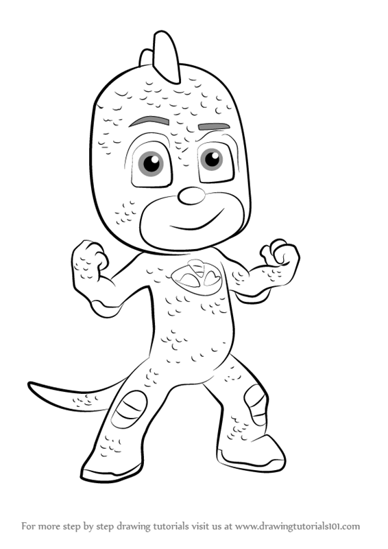 566x800 Learn How To Draw Gekko From Pj Masks (Pj Masks) Step By Step