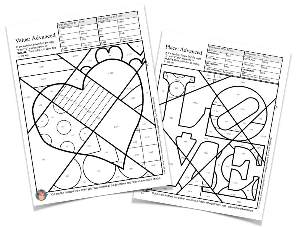 1024x768 Place Value Coloring Page. Bilingual Education