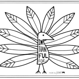 268x268 Thankful Turkey Template. Made By Joel Printable Placemat