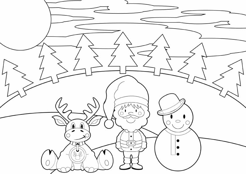 842x596 Christmas Coloring Placemats