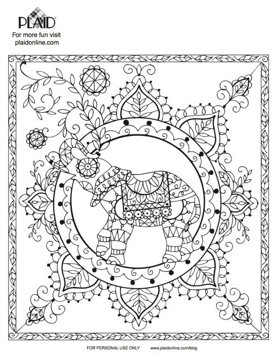 547x708 4 Free Adult Coloring Book Page Printables! Elephant Mandala