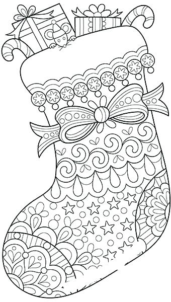 Plain Christmas Stocking Coloring Pages