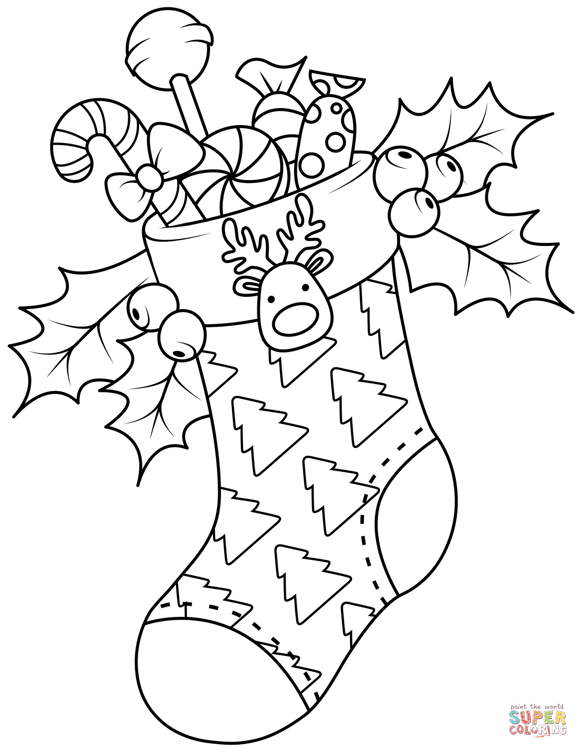 1159x1500 And Baubles Plain Christmas Stocking Coloring Pages Free