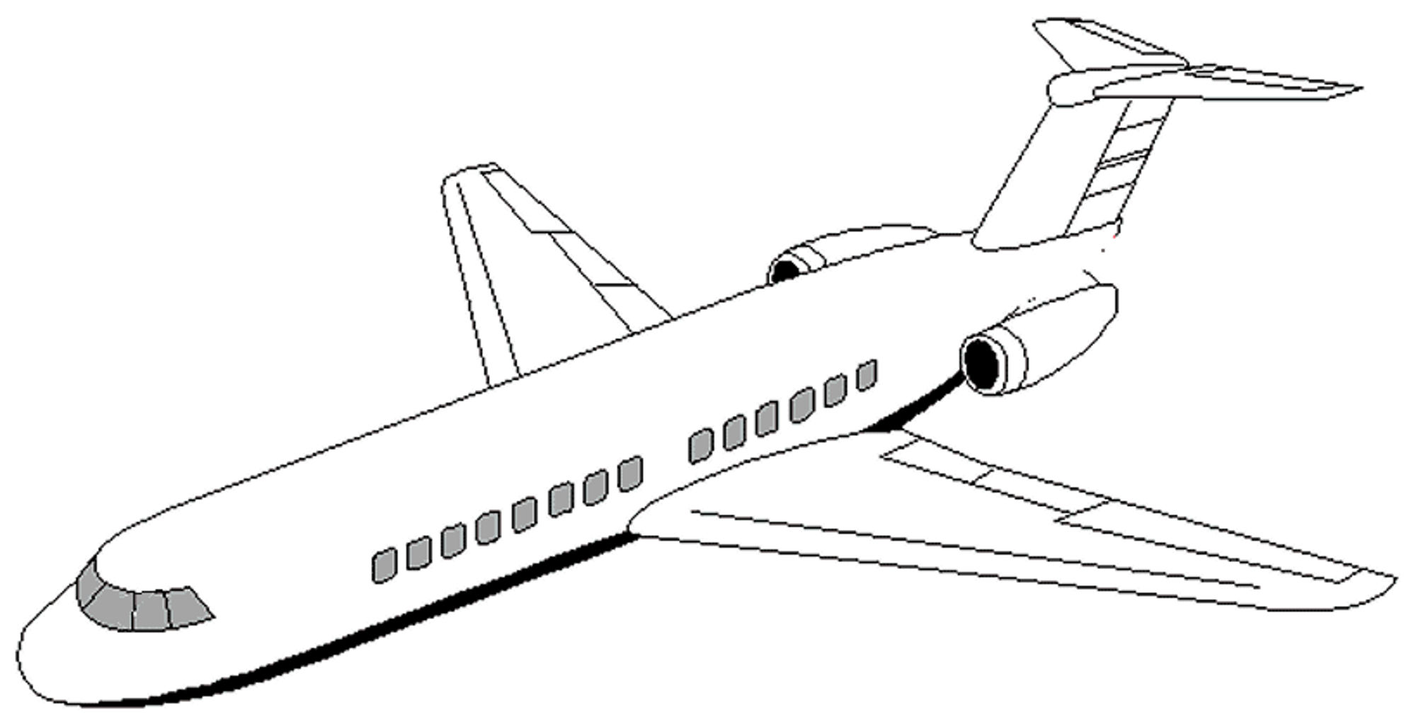 2000x1023 Impressive Airplane Picture To Color Pictures