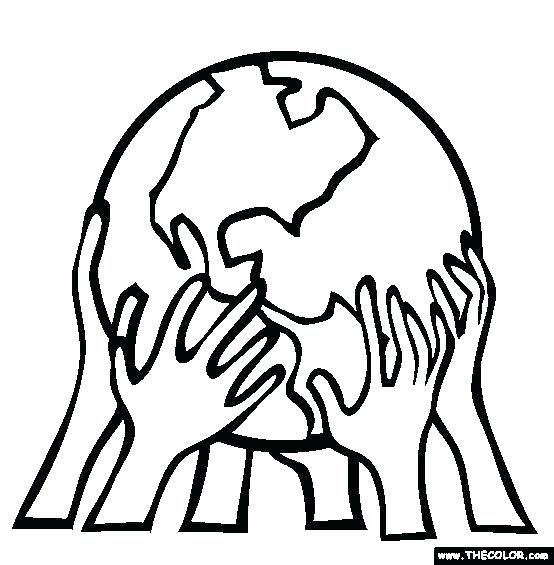 554x565 Coloring Pages Of The World Globe