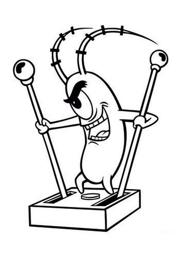600x850 Plankton With Robot Handle Coloring Page