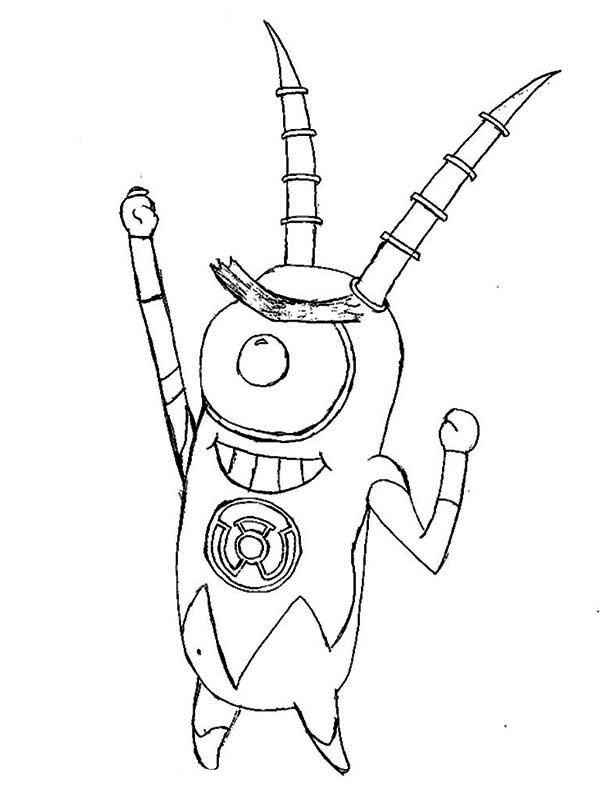 600x800 Robot Plankton Coloring Page