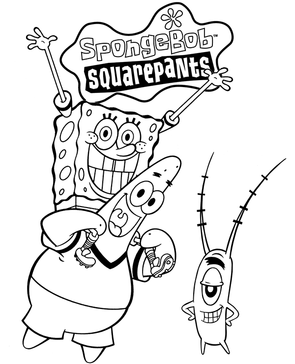 600x740 Three Leading Characters Form Spongebob Series To Color