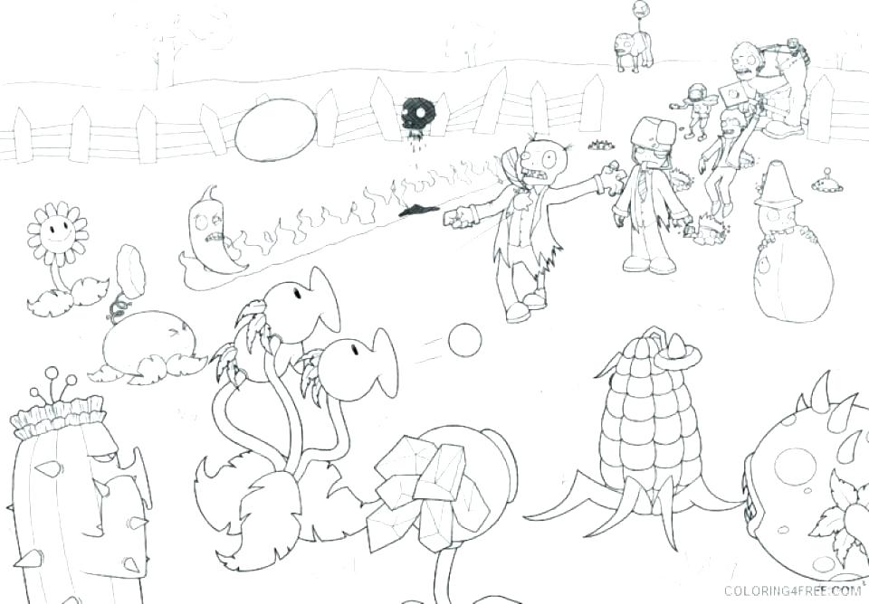 960x668 Plants Vs Zombies Free Coloring Pages