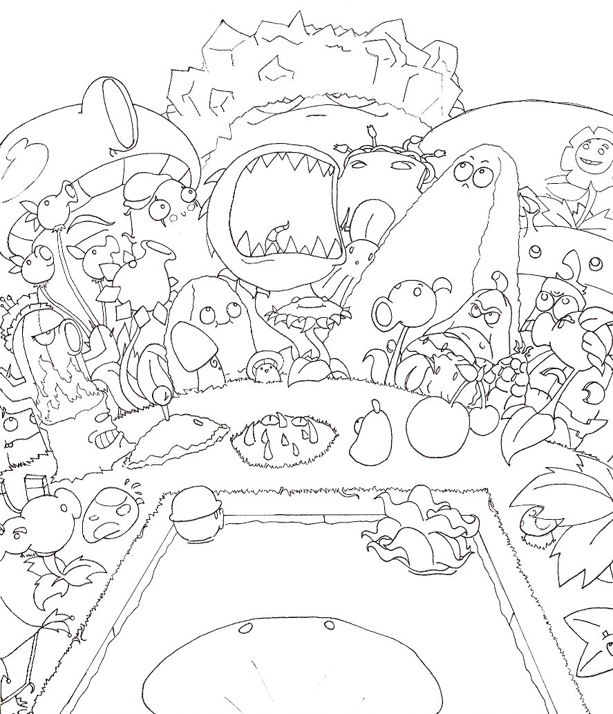 887x1033 Peaceful Inspiration Ideas Plants Vs Zombies Coloring Pages Free