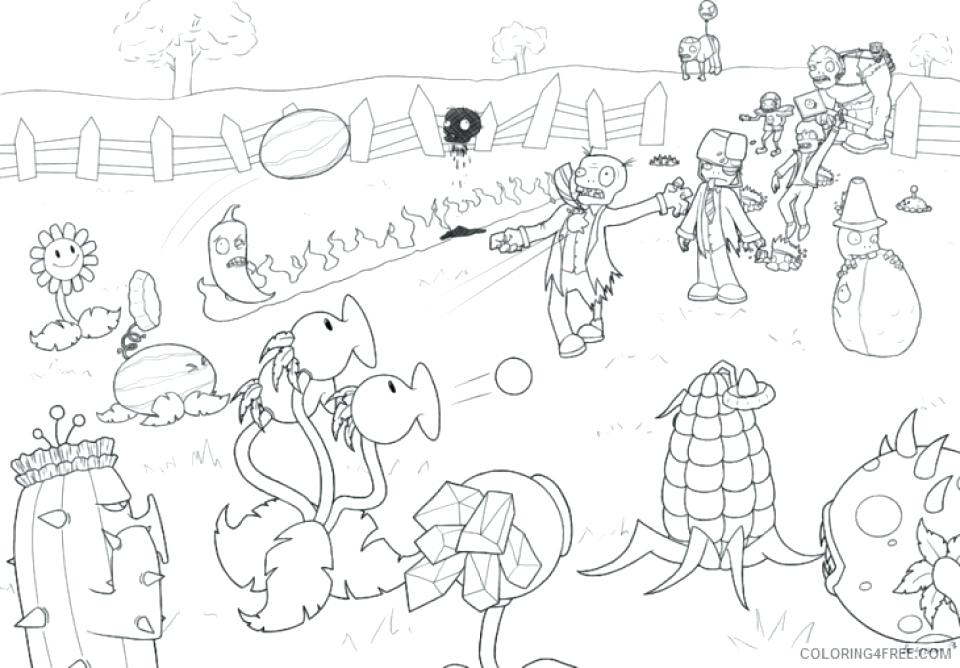 960x668 Plants Vs Zombies Coloring Together With Plants Vs Zombies
