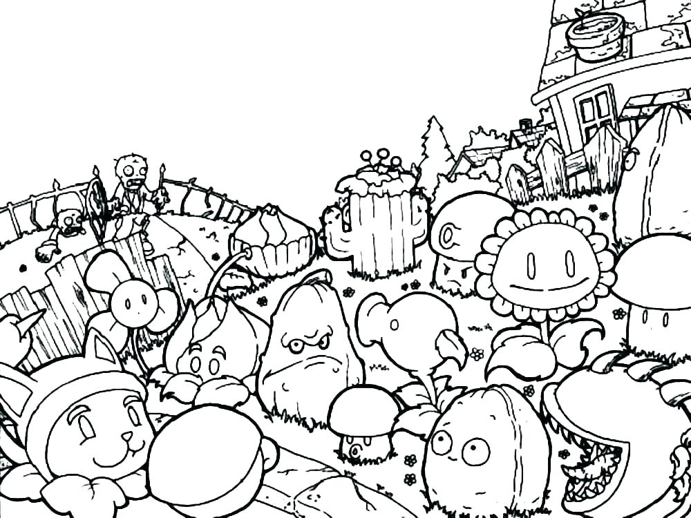 1000x750 Coloring Pages Of Plants Plant Vs Zombie Coloring Pages Plants Vs