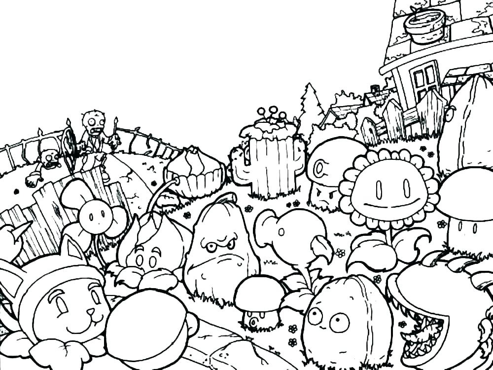 1000x750 Plants Vs Zombies Coloring Pages Coloring Pages Of Plants Plant Vs