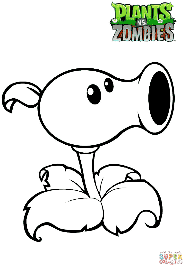 774x1109 Plants Vs Zombies Pea Shooter Coloring Page Free Printable
