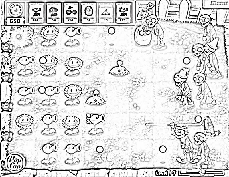800x619 Plants Vs Zombies Coloring Pages Peashooter