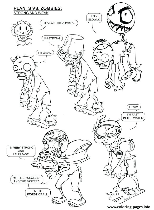 648x882 Plants Vs Zombies Coloring Pages To Print Zombie Printable