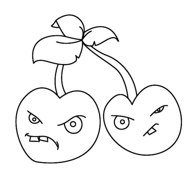 681x646 Plants Vs Zombies Coloring Pages Cherry Bomb Plants Vs Zombies
