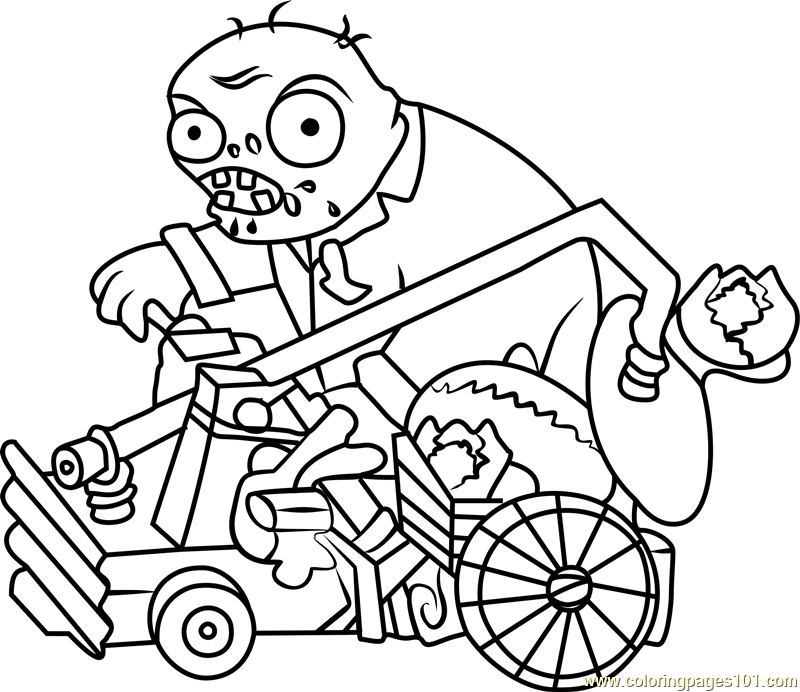 800x692 Catapult Zombie Coloring Page