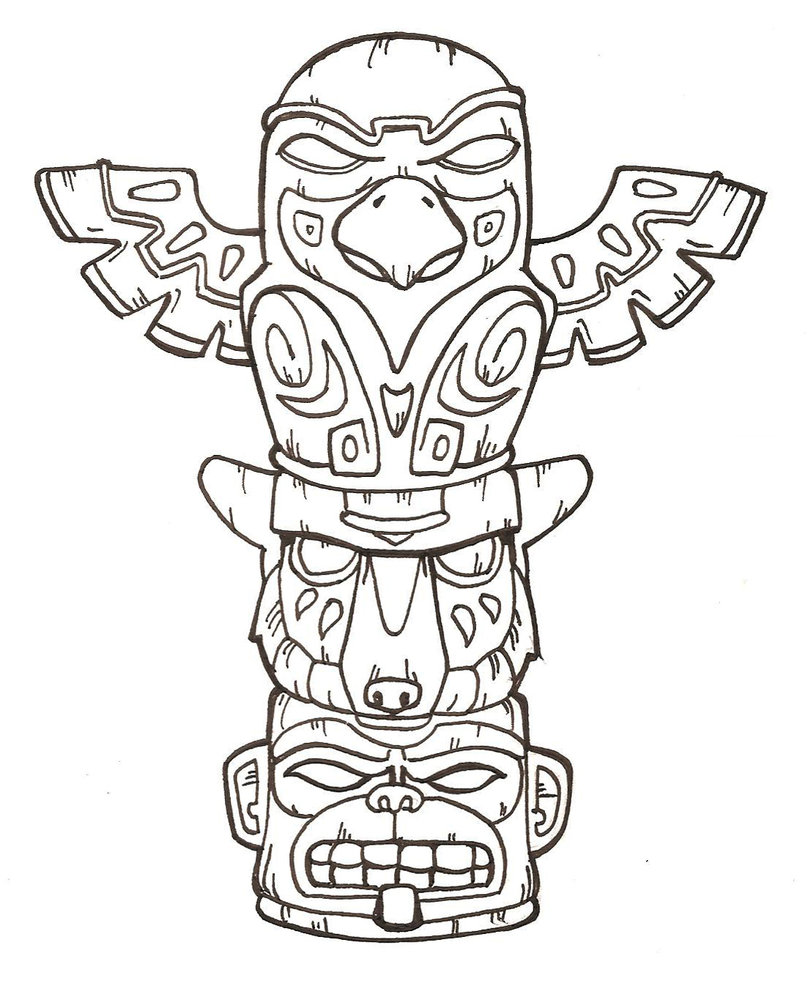808x989 Free Printable Totem Pole Coloring Pages For Kids