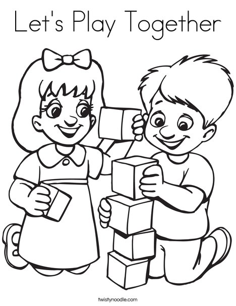 468x605 Let's Play Together Coloring Page