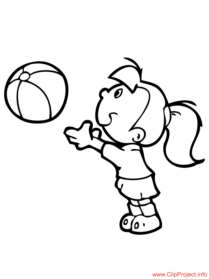 730x973 Coloring Page Girl Playing Ball