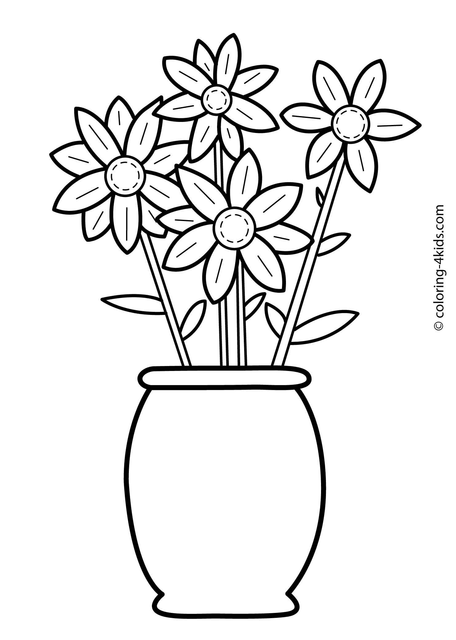 1483x2079 Flowers Coloring Pages For Kids, Printable, 6 Bordados Con