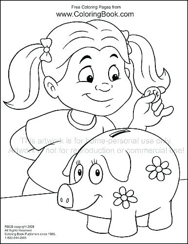 386x500 Play Money Coloring Sheets Page Pages Bank Themed Com Theme B