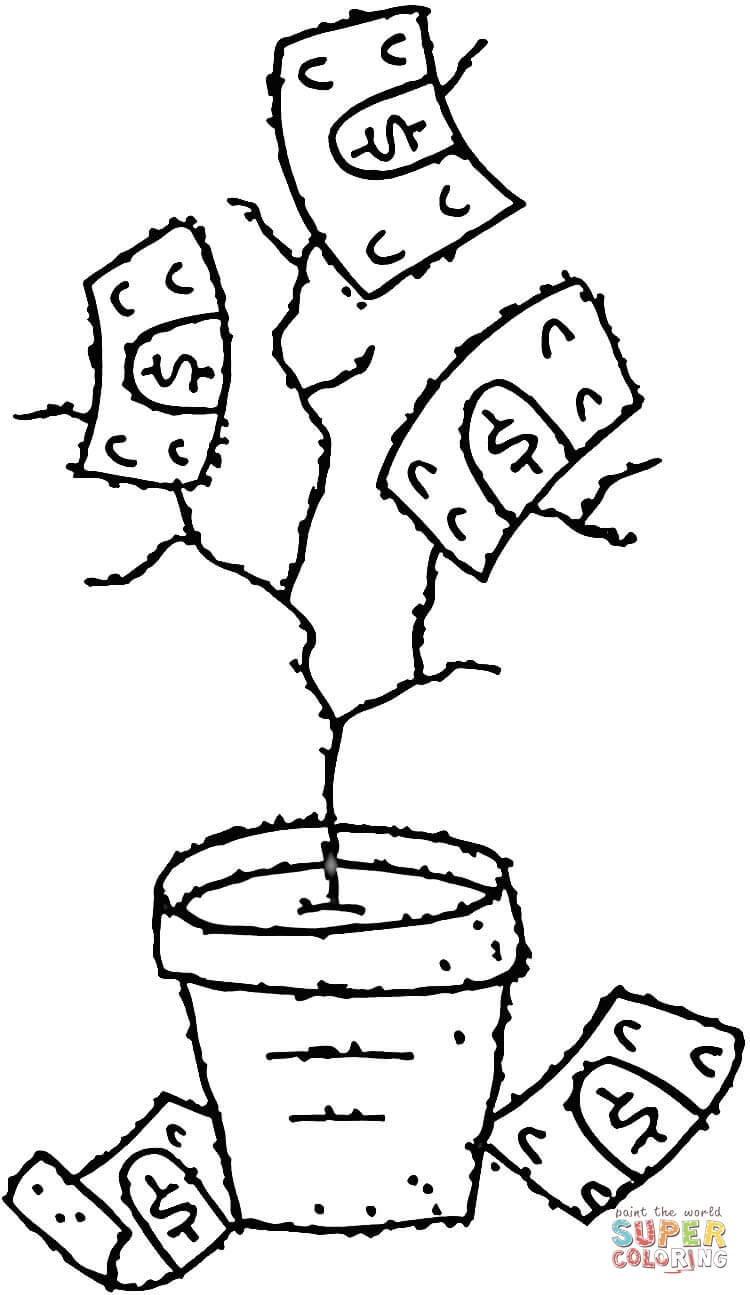 750x1295 Money Tree Coloring Page Free Printable Coloring Pages Money