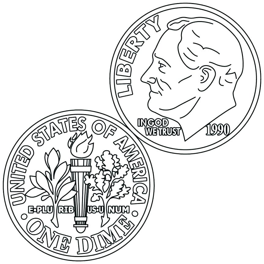 863x863 Coins Coloring Page Play Money Coins Coloring Page Money Coloring