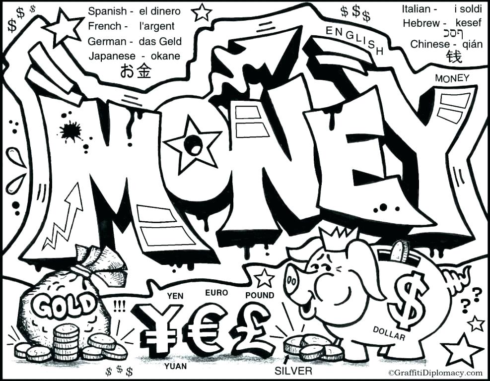 987x768 Coloring Pages Money Printable Coloring Page Sheets Pages