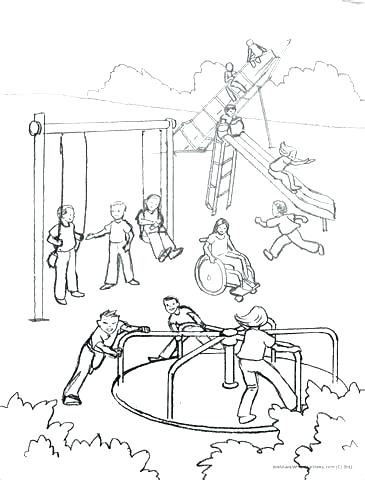 365x480 Playground Coloring Pages Playground Color By Number Page