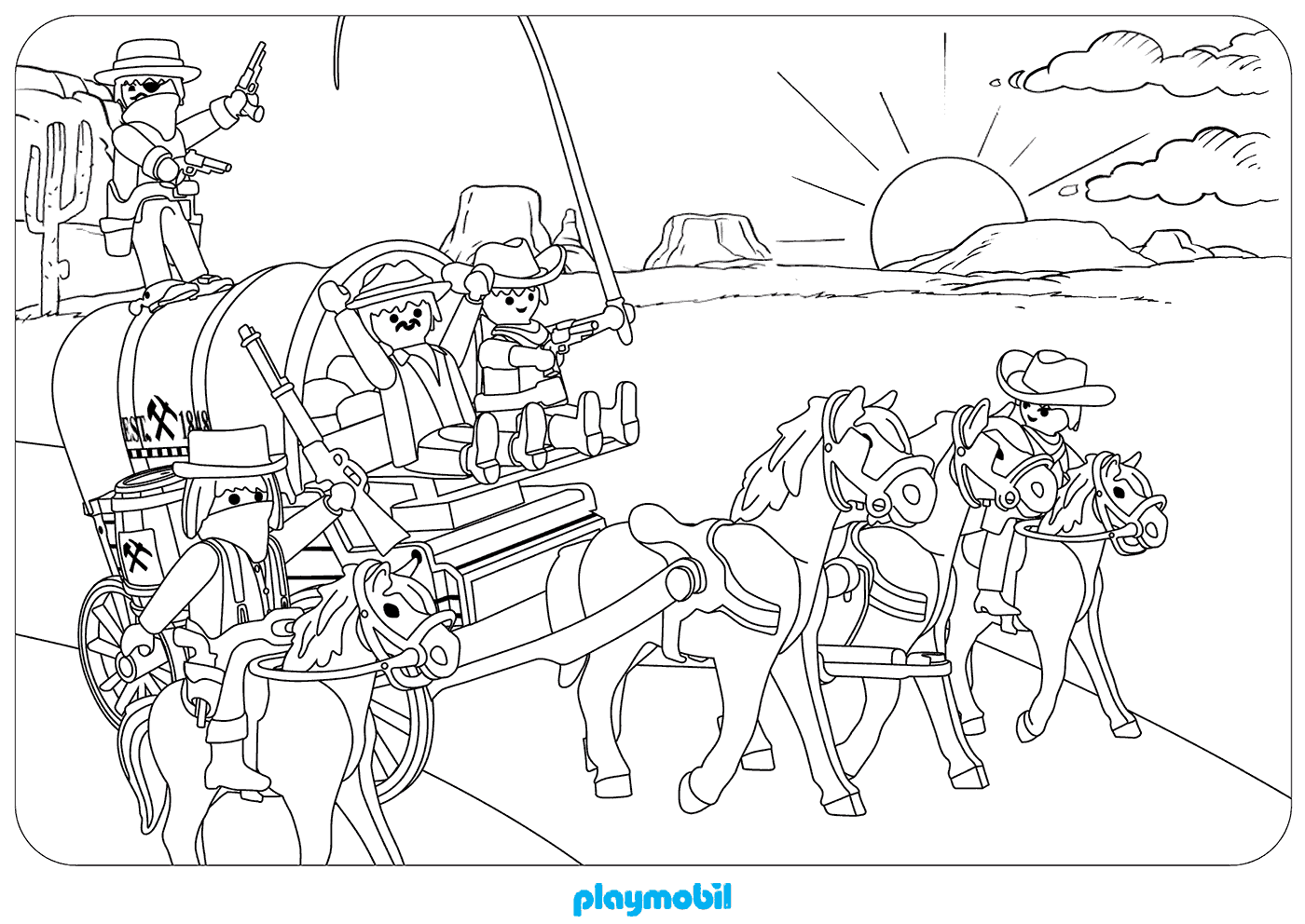 1400x992 Playmobil Colouring Pages Western