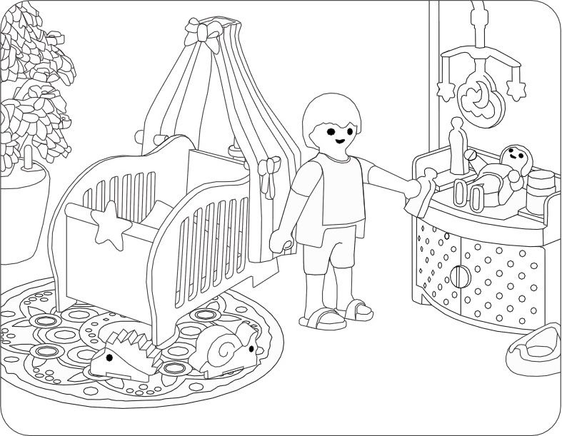 787x611 Ausmalbilder Playmobil Kinderzimmer Ausmalbilder