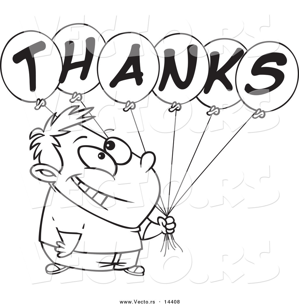 1024x1044 Vector Of A Cartoon Grateful Boy Holding Thanks Balloons