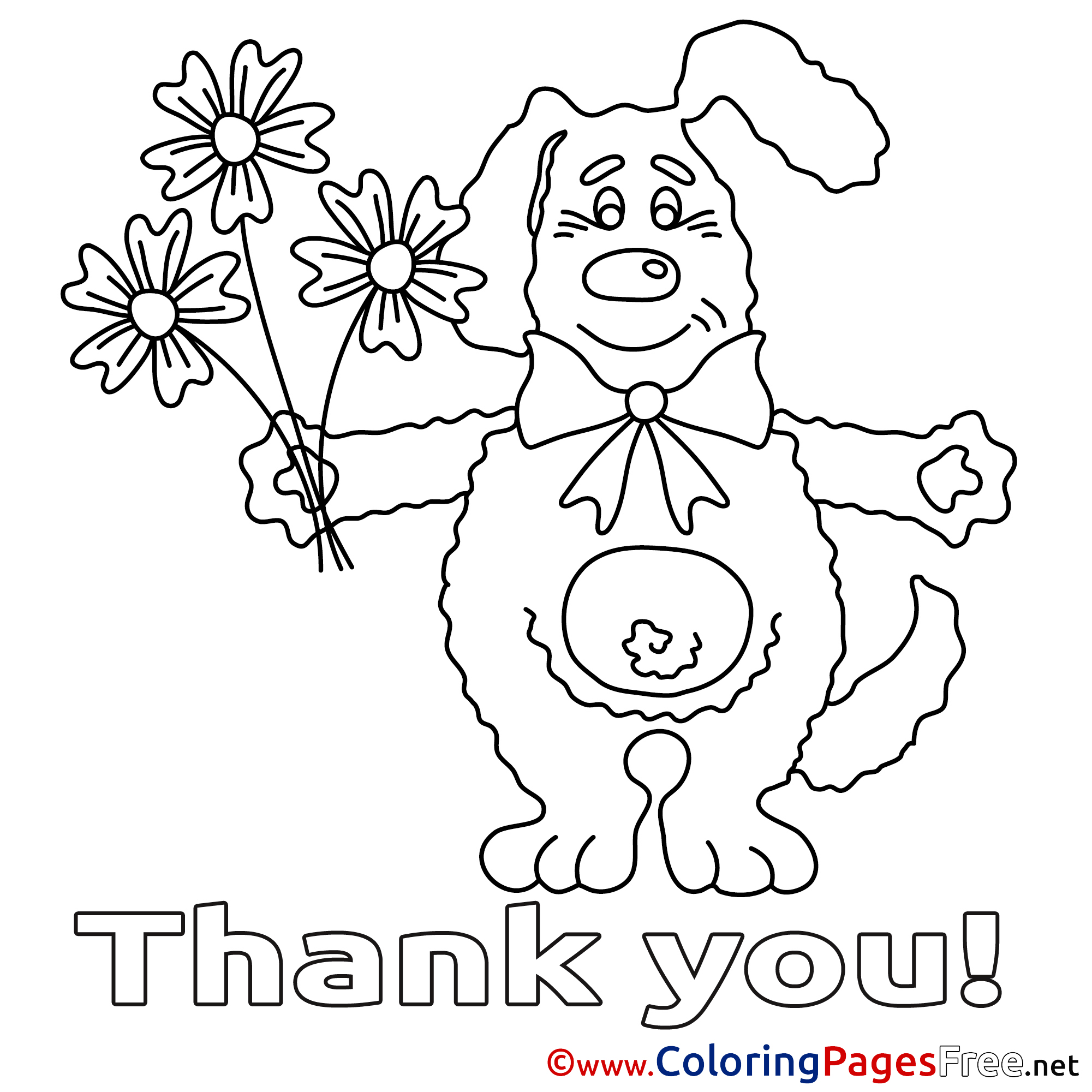 2001x2001 Dog Bouquet Download Thank You Coloring Pages