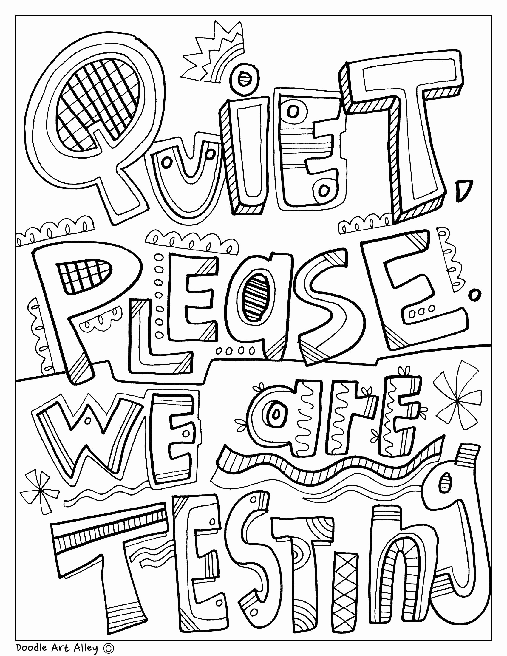 1700x2200 Back To School Coloring Pages Elegant Quiet Please We Are Testing