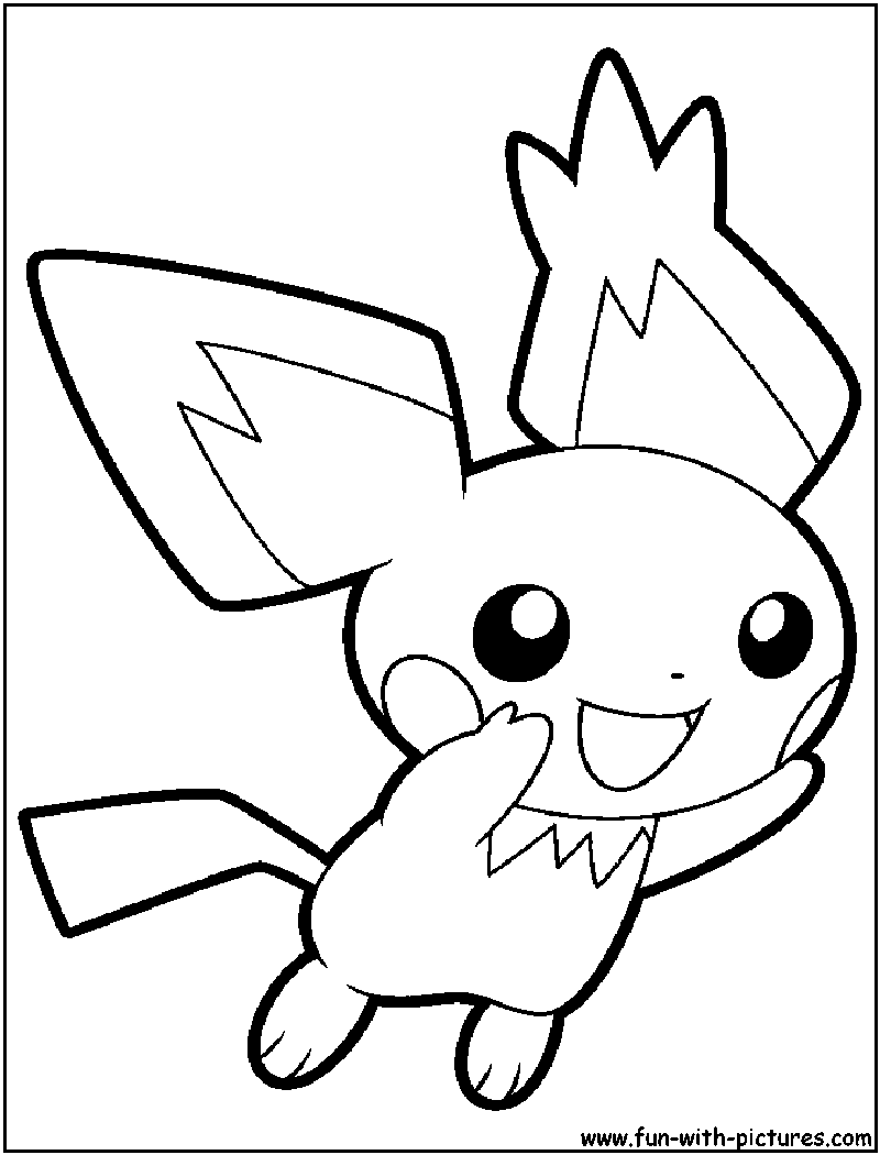 800x1050 Pichu Coloring Page