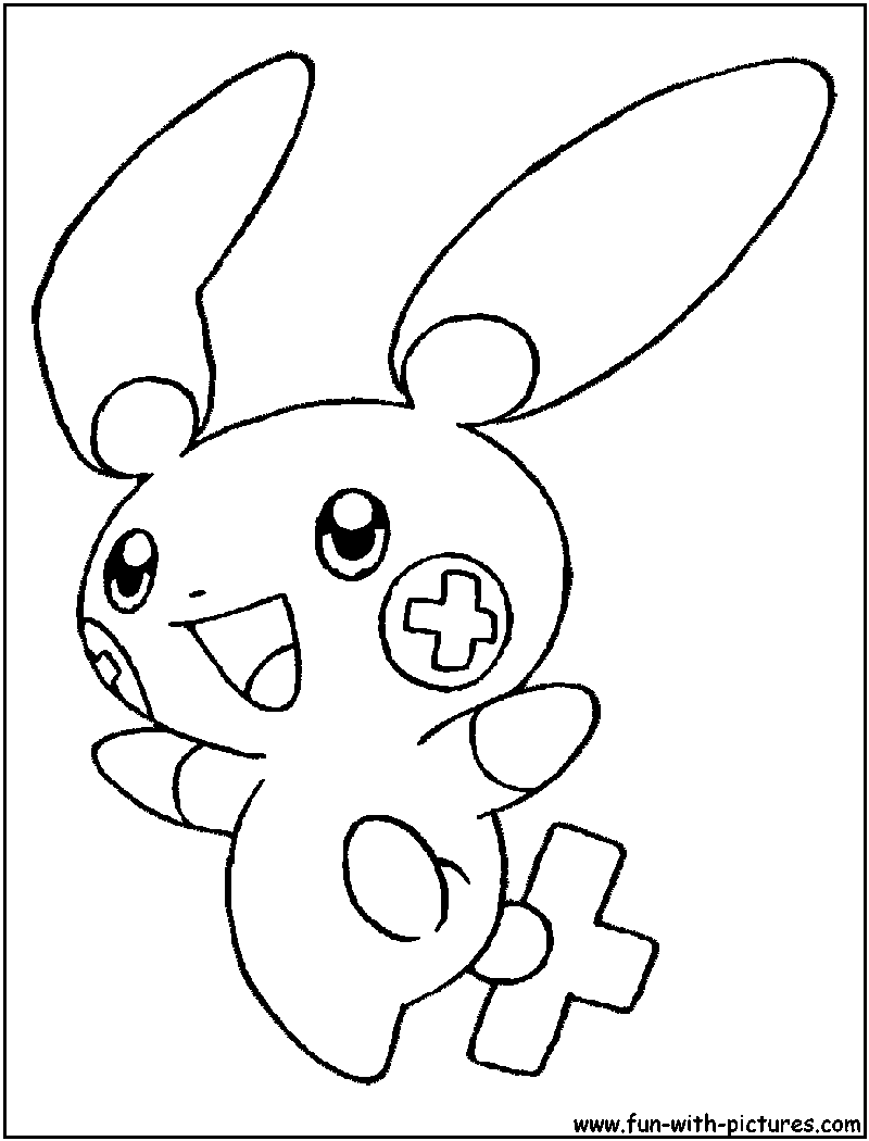 800x1050 Plusle Coloring Page