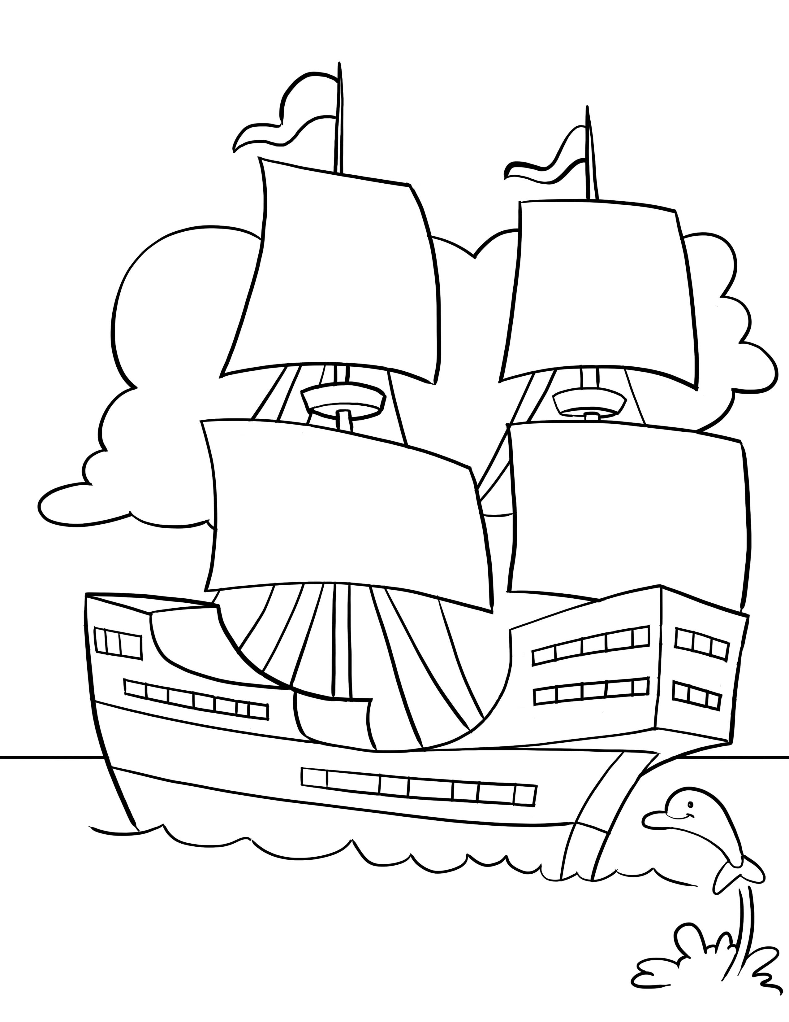 2550x3300 Mayflower Coloring Pages