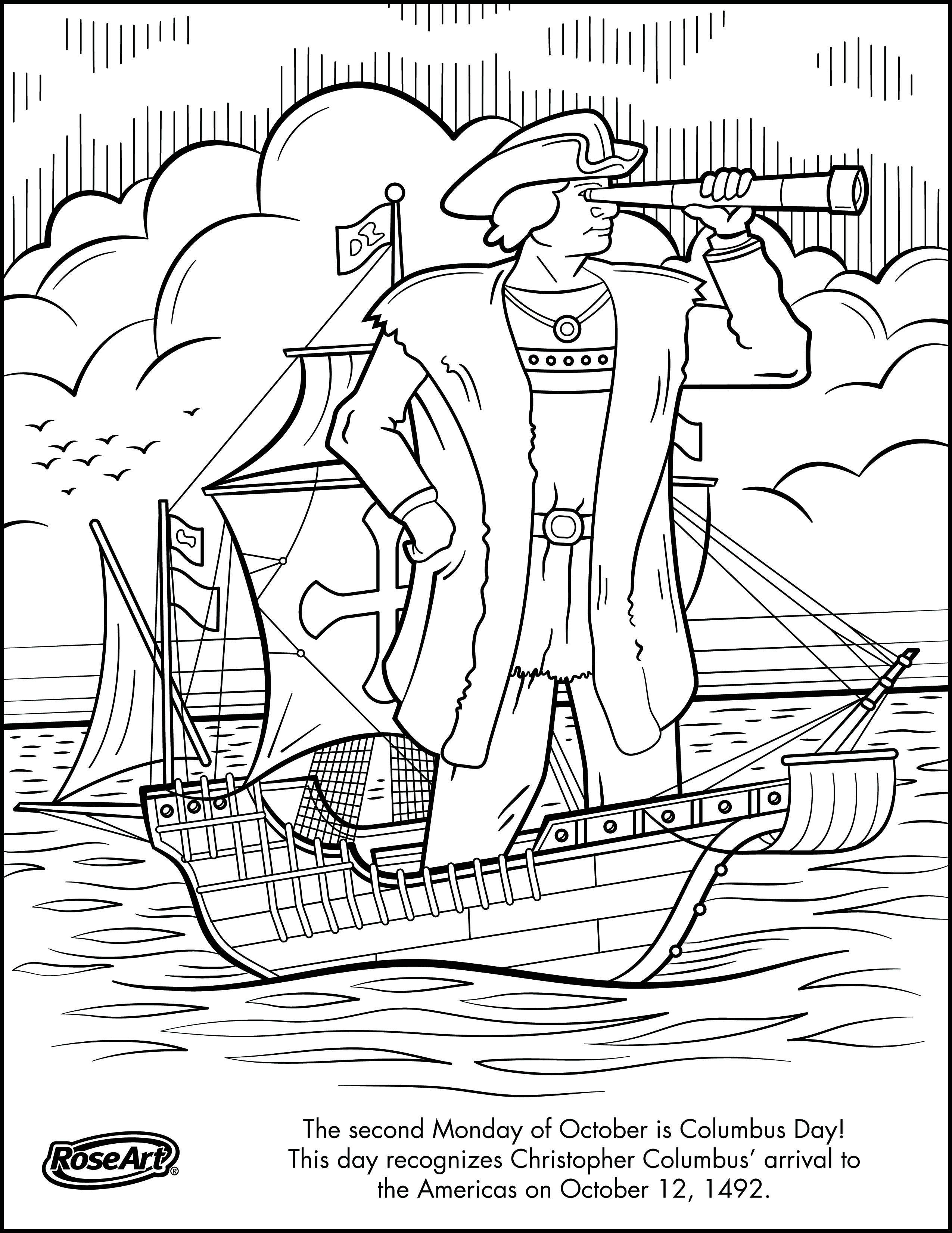2550x3300 Columbus Coloring Pages