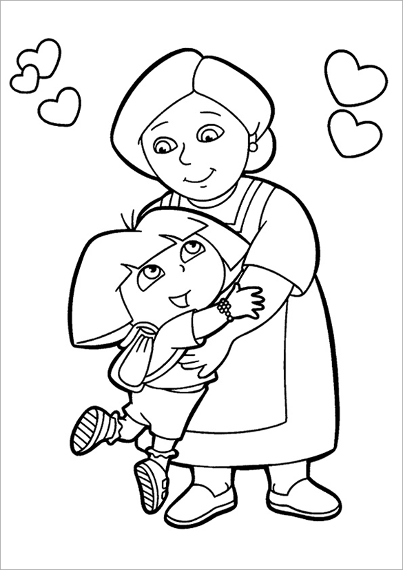 585x828 Dora Coloring Pages Free Printable Word, Pdf, Png, Jpeg, Eps